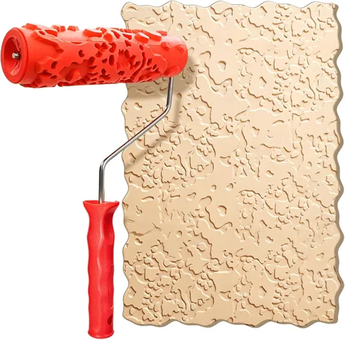 Nichiyo Rodillo de textura de 7 pulgadas, rodillo de pintura con patrón artístico decorativo DIY, rodillo de goma para decoración de paredes, EG323T