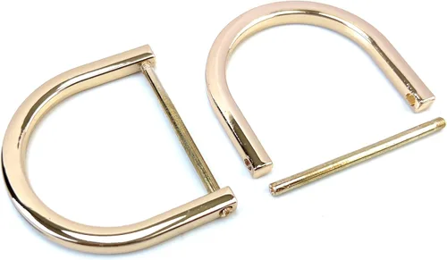 Miniatura 30 de 4 anillos en D resistentes con grillete de 1-1/2 pulgadas, oro antiguo, en forma de U, repuesto para bolso, llavero, collar de perro