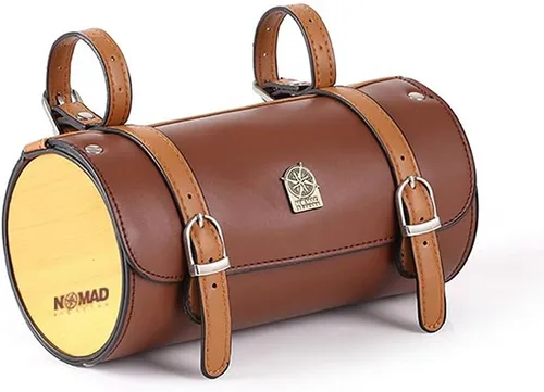 Miniatura 14 de Bolsa de Manillar de Bicicleta Retro de PU Cuero Impermeable Alforja de Bicicleta Cesta Frontal Vintage Bolsa de Asiento Trasero para Bicicletas
