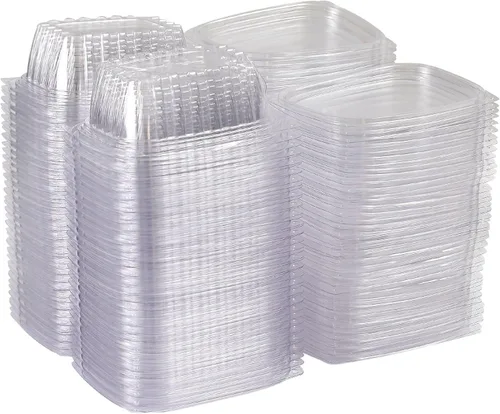 Miniatura 11 de ECO PRODUCTS Contenedores de delicatessen compostables de 8oz transparentes rectangulares con tapas, paquete de 100, para preparación de comidas
