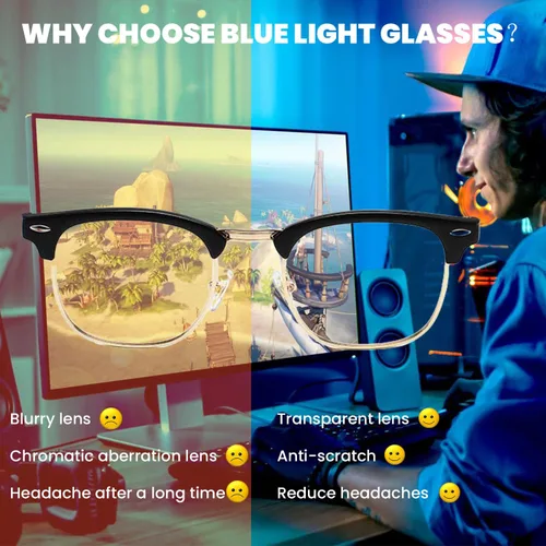 Miniatura 3 de GYU Gafas de luz azul, gafas con filtro de luz azul, para juego/lectura/TV/computadora con bloqueo de luz azul