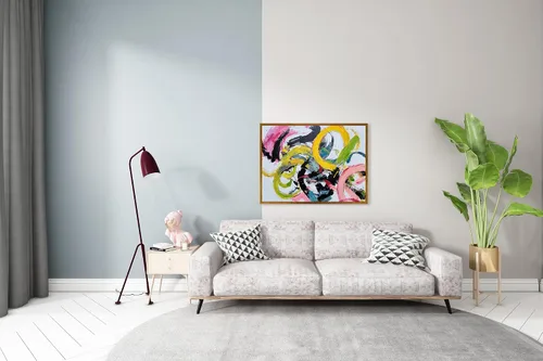Miniatura 4 de Yihui Arts Arte abstracto de la pared del lienzo - Arte contemporáneo texturizado pintado a mano para la decoración moderna del hogar