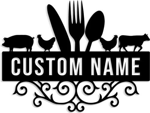 Miniatura 9 de Letrero de nombre de cocina personalizado, decoración de pared de metal, letrero de metal personalizado para cocina, decoración de pared de cocina