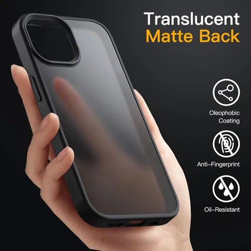 Miniatura 4 de JETech Funda mate para iPhone 14 de 6.1 pulgadas, a prueba de golpes, protección contra caídas de grado militar, cubierta trasera translúcida