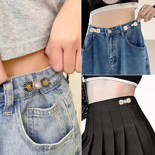 Miniatura 5 de 22 piezas de ajustadores de cintura para pantalones, 14 juegos de 10 estilos de pines de botones de jeans extraíbles, botones instantáneos
