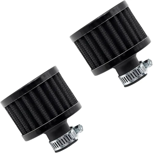 2pcs 0.472 in Filtro de aire Mini Universal Vent Crankcase Entrada de aire frío Filtro de respiración para coche y motocicleta (negro)