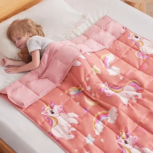 Miniatura 35 de anfie - Manta con peso para niños (40 x 60 pulgadas, 7 lb), manta refrescante para dormir, tamaño de manta ligera, transpirable, con cuentas de Gris