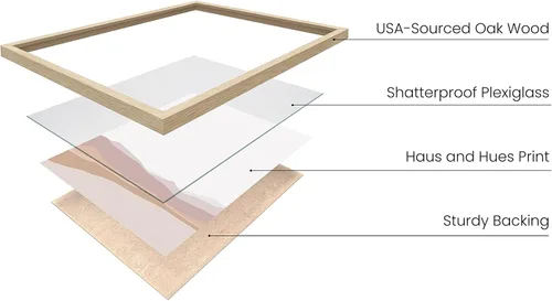 Miniatura 2 de HAUS AND HUES Arte de pared de montaña – Juego de 4 decoración de paisaje moderno de mediados de siglo, naturaleza y arte moderno Marco beige de 8
