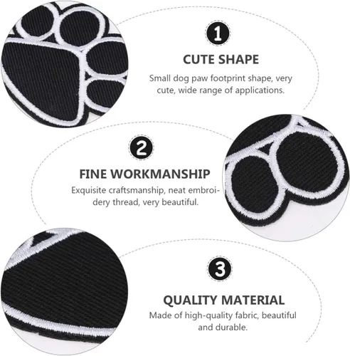 Miniatura 5 de EXCEART 20 piezas de parche de pata de cachorro para perro, apliques bordados, parches de costura para manualidades, accesorio de tela de costura