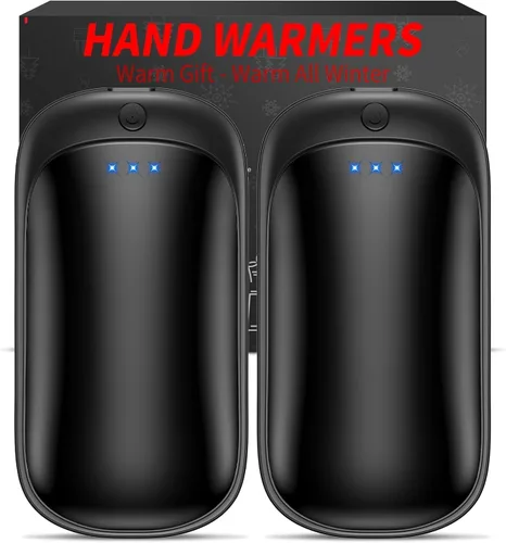 Paquete de 2 calentadores de manos recargables, calentadores de manos eléctricos portátiles reutilizables, calentadores de manos USB 2 en 1, regalos