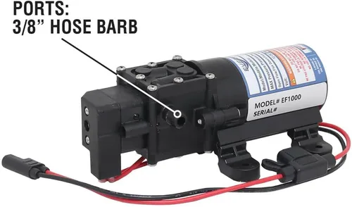 Miniatura 6 de Everflo EF1000-BOX - Bomba de diafragma de 12 V en caja con puertos de manguera de 3/8 pulgada, 1,0 GPM