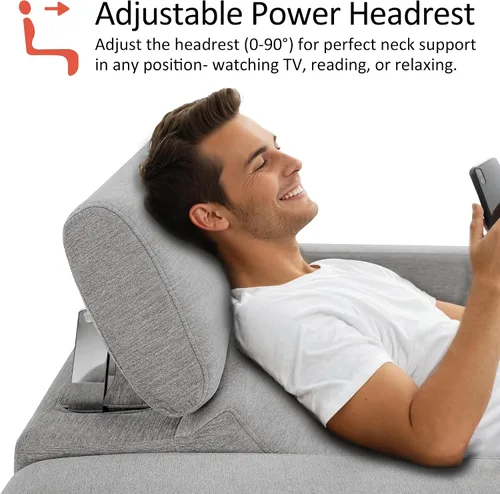 Miniatura 5 de MCombo Sofá Reclinable de 88.6'', Sofá Reclinable Eléctrico Wall Hugger con Reposacabezas Ajustable, Puertos de Carga USB A y C, Patas de Madera