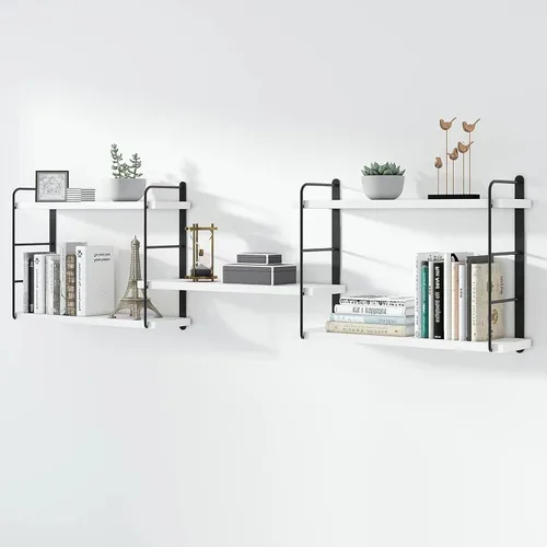 Miniatura 10 de MXCSE Estantes de pared, estanterías montadas en la pared, estantes flotantes de bricolaje para pared, estantes colgantes de madera para habitación