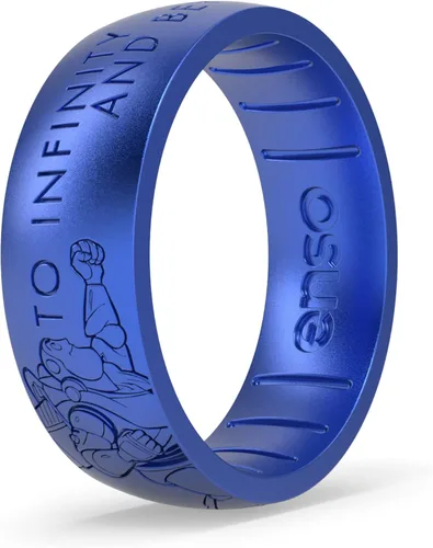 Enso Rings Colección Disney Pixar - Anillos clásicos de silicona grabados - Diseño cómodo y flexible - 0.260 in de ancho y 0.069 in de grosor
