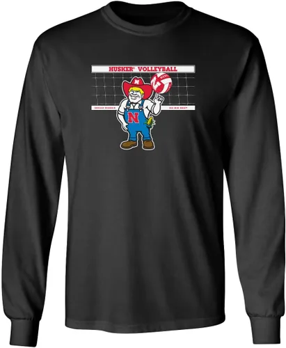 Miniatura 9 de CornBorn Elige tu diseño - Camisetas de manga larga de voleibol de Nebraska Voleibol Script Huskers - Blanco