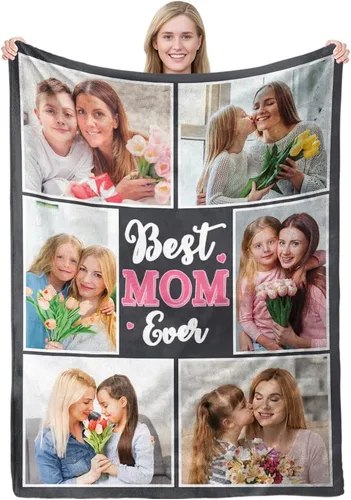 Miniatura 12 de MeMoShe Manta personalizada para el día de la madre, regalos de hija, hijo, manta personalizada con fotos, regalos para mamá, mujeres, regalos