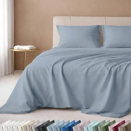 Miniatura 49 de California Design Den Juego de sábanas de lujo tamaño King - 100% algodón, 600 número de hilos, sábanas King de bolsillo profundo, ropa de cama