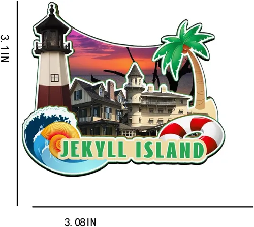 Miniatura 3 de Jekyll Island Georgia USA - Imán de madera para nevera, monumentos 3D, recuerdos coleccionables, decoración hecha a mano -2664