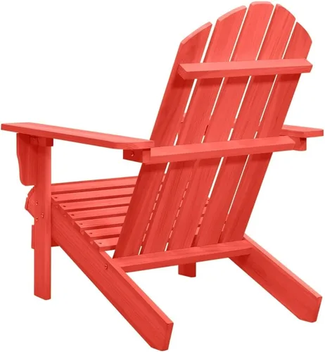 Miniatura 5 de Silla Adirondack de patio, muebles de exterior, juego de playa, muebles de porche, silla de descanso adecuada para patio, conciertos, camping, Rojo
