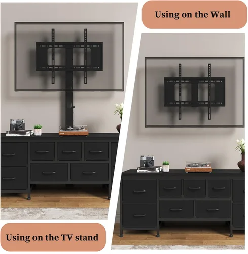 Miniatura 5 de Soporte de TV con soporte y 9 cajones de tela, soporte universal para TV de 32 a 75 pulgadas, centro de entretenimiento moderno, consola multimedia