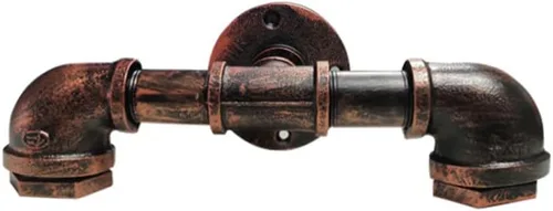 Miniatura 6 de Lámpara de pared de tubo de agua de 2 luces, estilo retro, industrial, para montaje en pared, lámpara de pared de metal Steampunk, estilo vintage