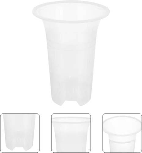 Miniatura 8 de DOITOOL 5 macetas de plástico transparente para orquídeas, macetas con agujeros, transpirables, altas, para interiores y exteriores, plantas