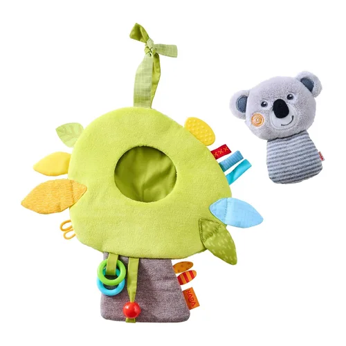 Miniatura 2 de HABA Koala - Juguete colgante para bebés, cochecito y asiento de automóvil, centro de actividades interactivo de felpa con sonajero, arrugado
