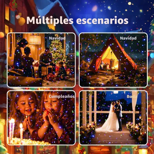 Miniatura 7 de Luces láser de Navidad para proyección al aire libre, proyector de luces láser de 3 colores, espectáculo de luces de luciérnagas con control remoto