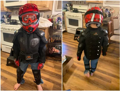 Miniatura 2 de RIDBIKER - Chaleco protector de pecho para niños, equipo de motocross, moto todo terreno, chaqueta de armadura de cuerpo completo para motocicleta