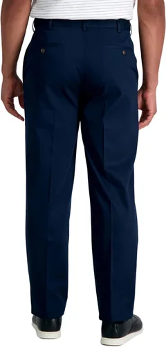 Miniatura 3 de Haggar - Pantalón con parte delantera plana de cintura ampliable de ajuste clásico caqui sin plancha de alta calidad para hombre, tallas regular