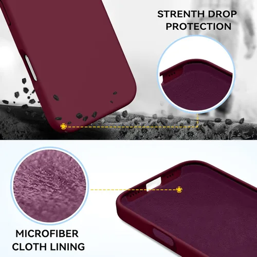 Miniatura 320 de GUAGUA Funda compatible con iPhone 17 Pro Max de 6.9 pulgadas, silicona líquida, goma de gel suave, delgada, forro de microfibra delgada