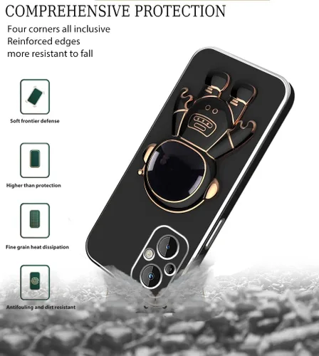Miniatura 4 de Compatible con OnePlus Nord N20 5G Funda con chapado creativo de astronauta de dibujos animados rosa, para OnePlus Nord N20 5G, funda de silicona a