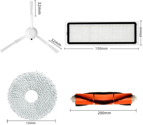Miniatura 7 de Kit de accesorios para Dreame Bot L10S Ultra Robot Partes de Repuesto para Aspiradora, 1 Cepillo de Rodillo Principal, 2 Filtro Hepa, 4 Cepillos set1