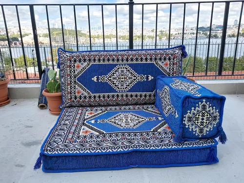 Miniatura 2 de arabicsofa Sofá de piso pequeño - Sofá modular turco hecho a mano con asientos bajos estilo Majlis