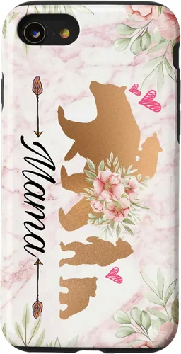 Miniatura 17 de iPhone 15 Plus Mama Bear & Cubs Design Phone Grip para mamá - Funda para 3 niños