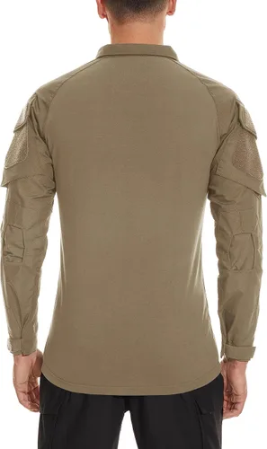 Miniatura 28 de TACVASEN Camisa táctica de manga larga para hombre, con cremallera de 1/4, con bolsillos, para paintball, militar, Airsoft, transpirable