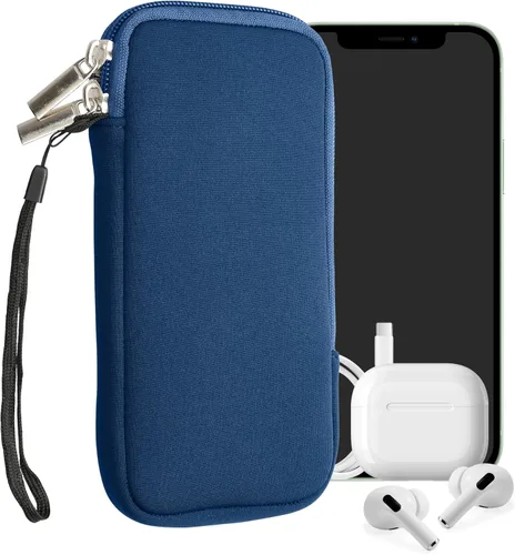 Miniatura 14 de kwmobile Funda universal para teléfono tamaño XS - 3,5/4 pulgadas - Funda de neopreno para teléfono inteligente con cremallera - Funda impermeable