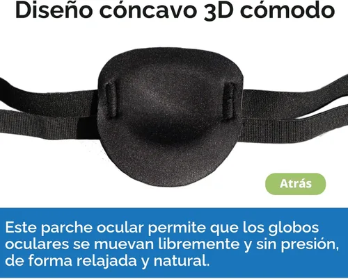 Miniatura 4 de 2 parches oculares para adultos y niños, parche ocular ajustable 3D para ojo derecho o izquierdo, cubierta de un ojo para ojos perezosos, disfraz