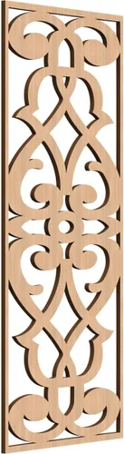 Miniatura 123 de 9 3/8"W x 24 3/8"H x 1/4"T Bellaire Decorativos Paneles de pared de madera calado, abedul