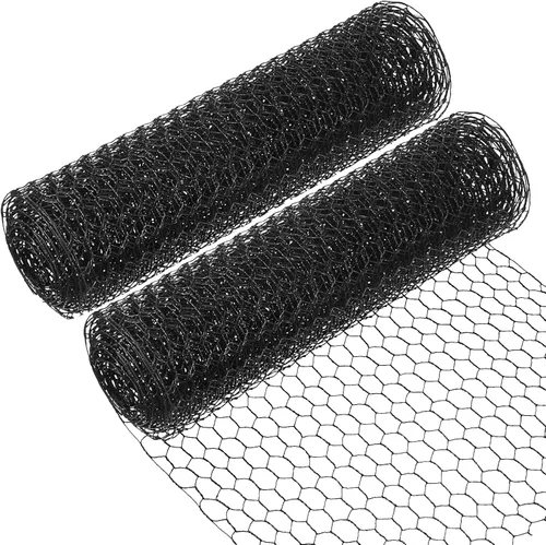 Miniatura 9 de SATINIOR 2 láminas de malla de gallinero para trabajos artesanales, malla de alambre hexagonal galvanizada (verde, 13.7 x 160 pulgadas)