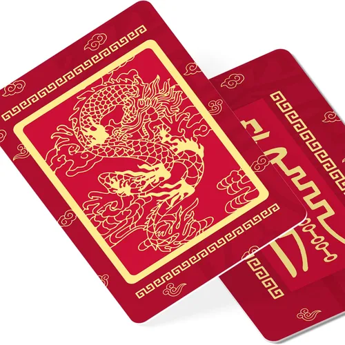 Bandera de prosperidad con amuleto de dragón Feng Shui, símbolo de victoria y suerte de Feng Shui, regalo de Feng Shui, tarjeta de talismán de