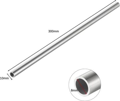 Miniatura 2 de 5 piezas de tubo de tubo de metal capilar redondo de acero inoxidable 304 0.394 x 0.315 in, diámetro exterior x longitud 118.1 in