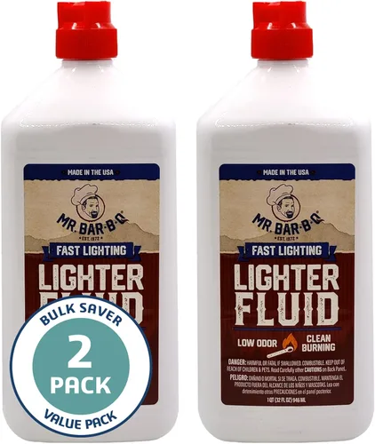 2 botellas de combustible para encendedor de 1 cuarto de galón, combustión limpia, encendedores de iluminación rápida, líquido para encendedor de