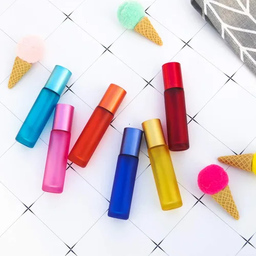 Miniatura 5 de 8 botellas de vidrio grueso esmerilado de 0.3 fl oz (1/3 oz) de alta calidad, frascos de tubo para aceites esenciales, aromaterapia, perfumes