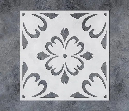 Miniatura 9 de GSS Designs - Plantilla de azulejos de pared reutilizable de 12 x 12 pulgadas, plantillas de arte de dibujo para decoración del hogar