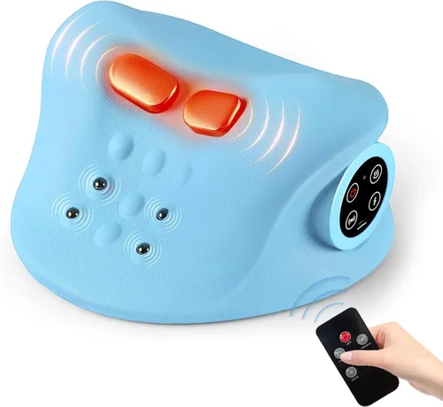 Almohada masajeadora de cuello con calor para aliviar el dolor, aumentar la circulación y restaurar la alineación natural, dispositivo de tracción