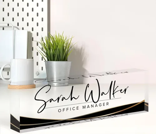Placa de nombre personalizada para escritorio, placa de nombre de escritorio personalizada, decoración de oficina para mujeres y hombres, accesorios