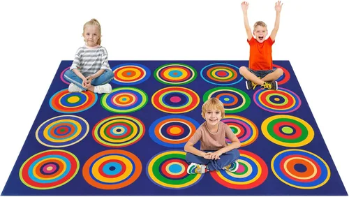 Miniatura 9 de Alfombra grande para aula, alfombra colorida para niños, para preescolar, antideslizante, alfombra de juego divertida para guarderías, sala