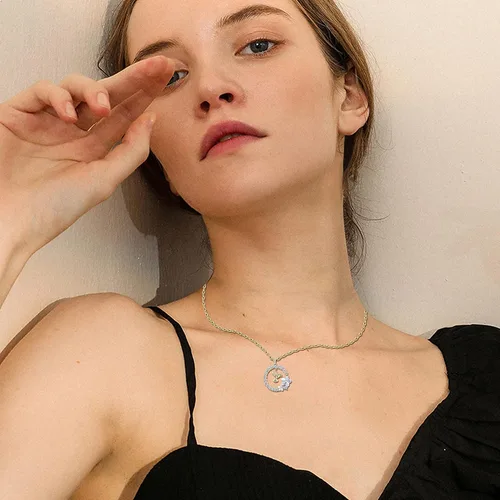 Miniatura 3 de Sllaiss Collar con colgante de colibrí chapado en oro de 18 quilates para mujer collar de animales cristales de Austria regalo de joyería