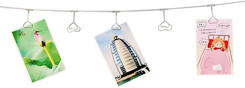 Miniatura 11 de Yeyo Clip de alambre para colgar fotos con 12 clips, marco de fotos de pared para el hogar, dormitorio, collage dormitorio, habitación de los niños